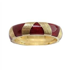 NEW HIDALGO red enamel ring - size 7 in gold